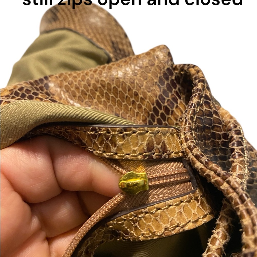 Snakeskin Patterned Tan Backpack - Picture 6 of 8